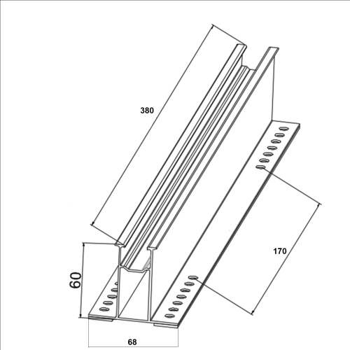 AR2 SYSTEMS Mini Rail 13-380 EPDM L=380mm ( no screws)